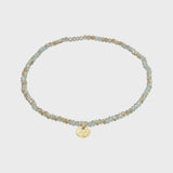 INDIE BRACELET, PILGRIM, ocean blue beaded bracelet, gold charm bracelet, blue beaded jewelry, boho gold bracelet, beach style bracelet