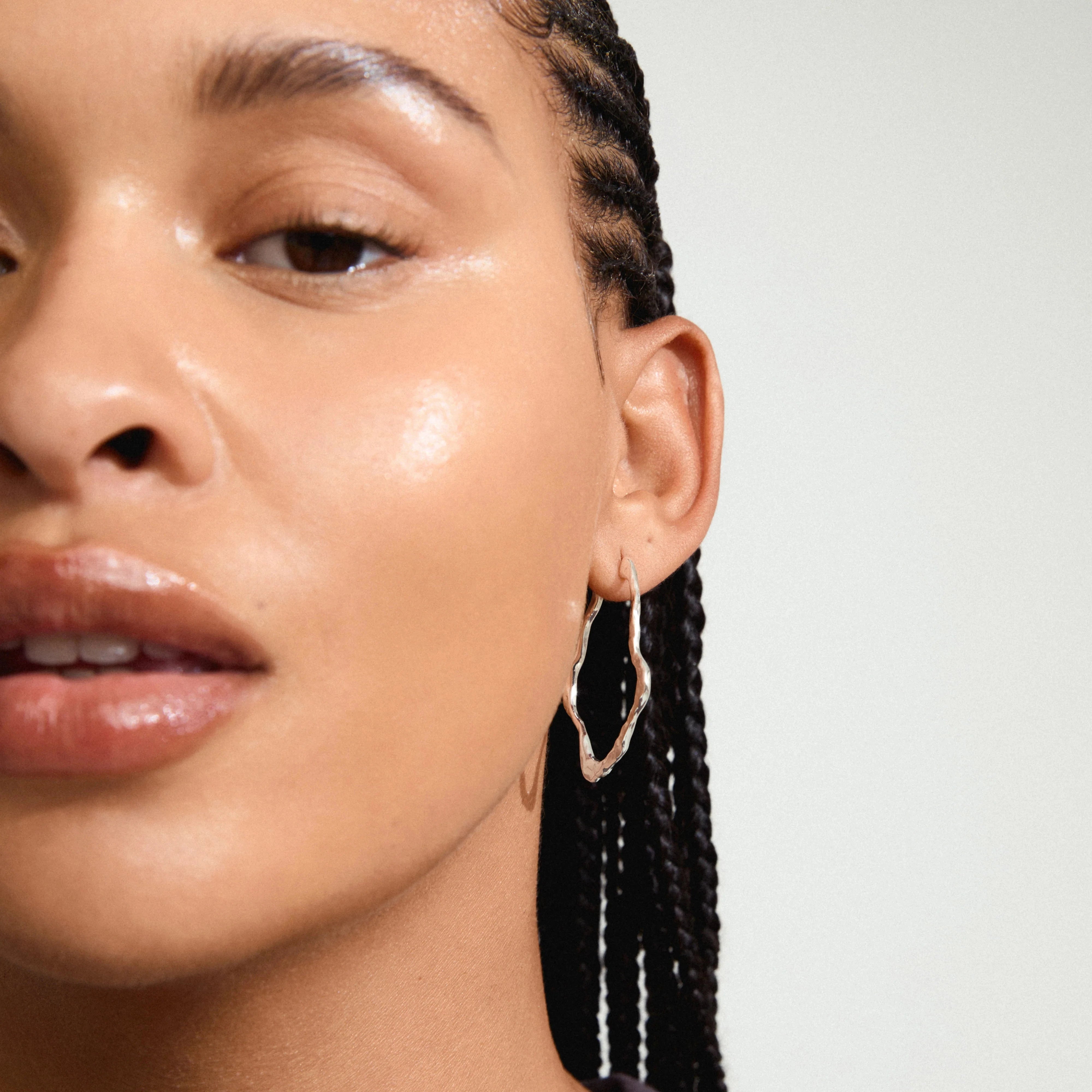 PILGRIM DYLAN IRREGULAR SILVER HOOPS General PILGRIM 