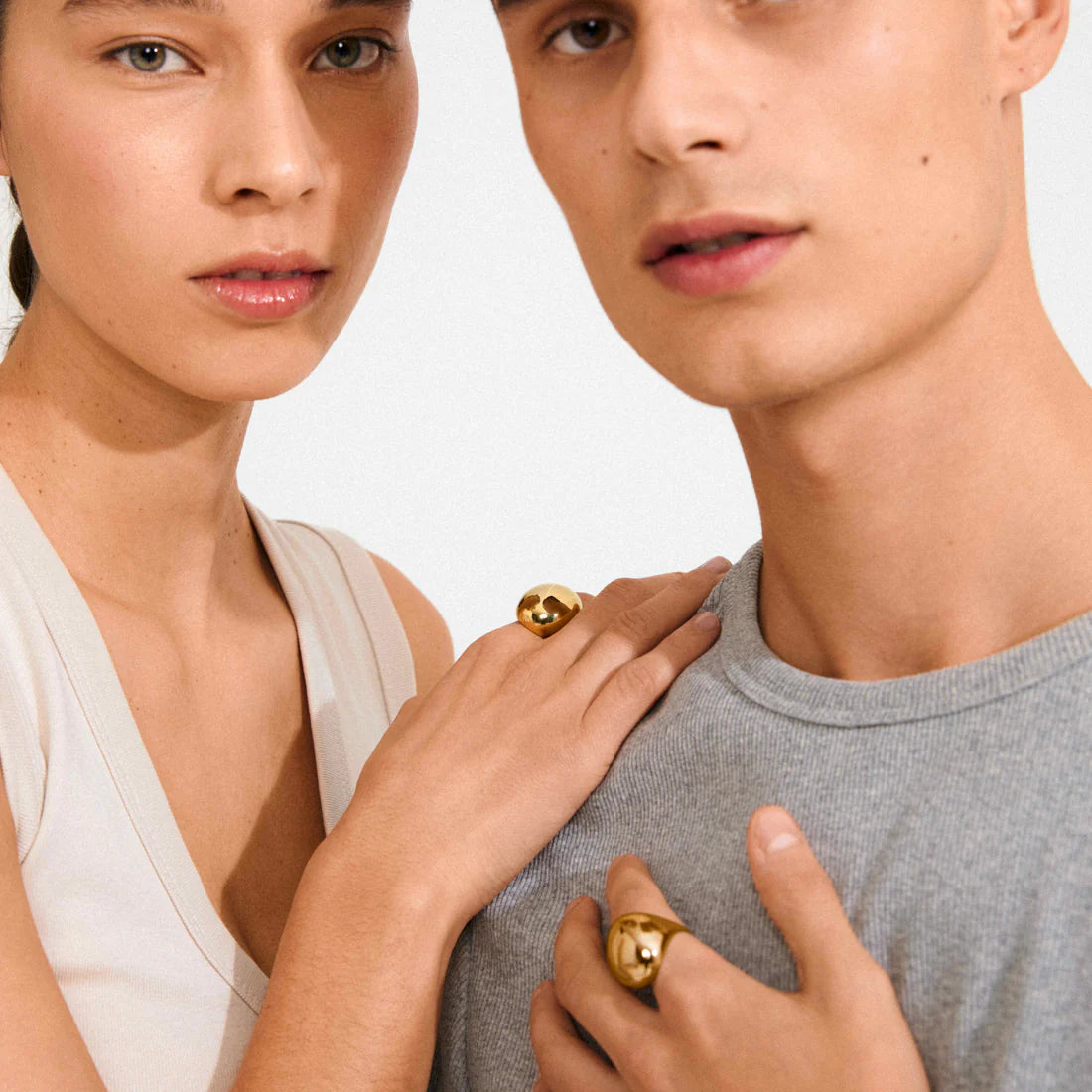 sculptural gold jewelry, minimalist gold band