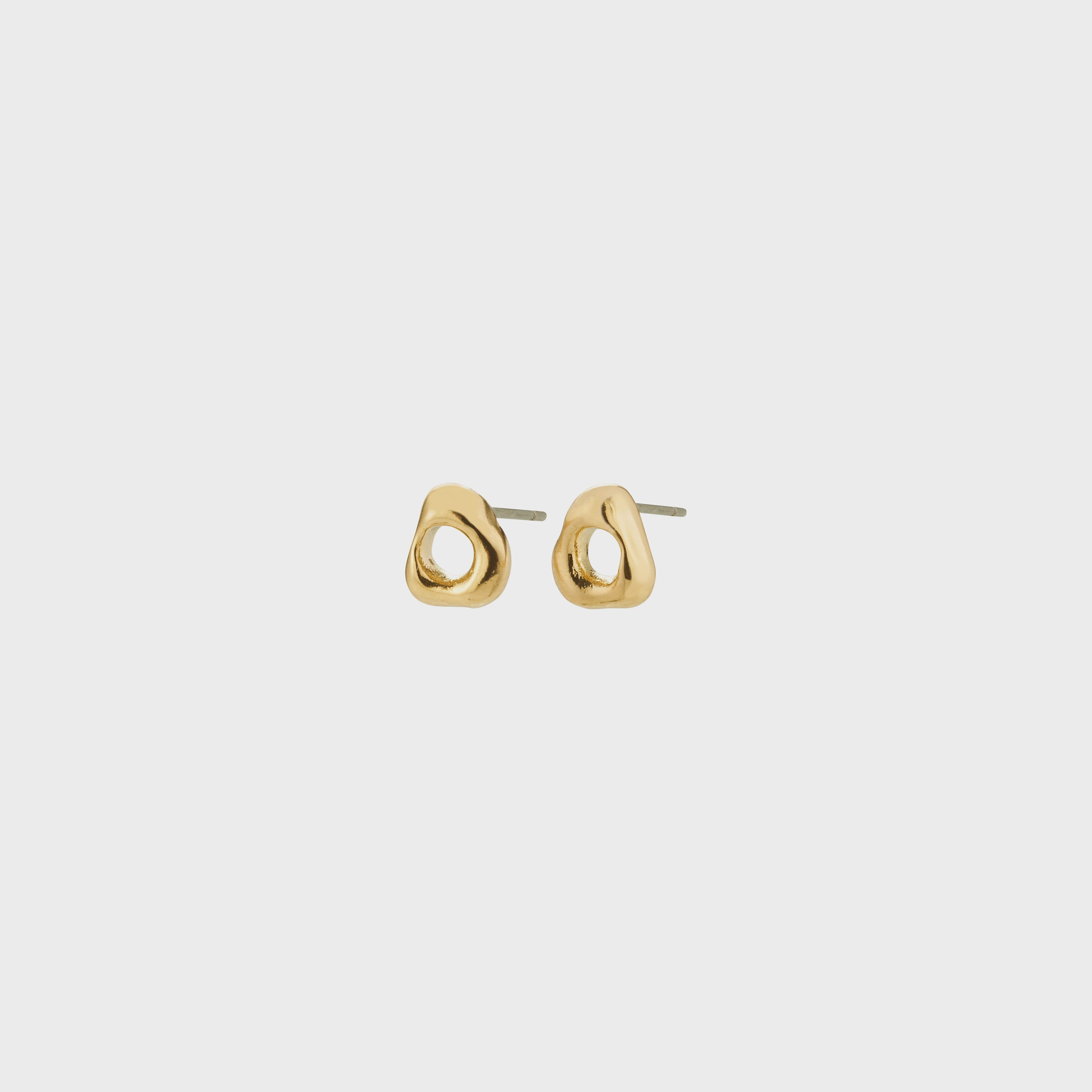 FREEDOM GOLD STUDS, PILGRIM, sculptural gold stud earrings, minimalist gold jewelry, organic shape gold studs, modern gold earrings