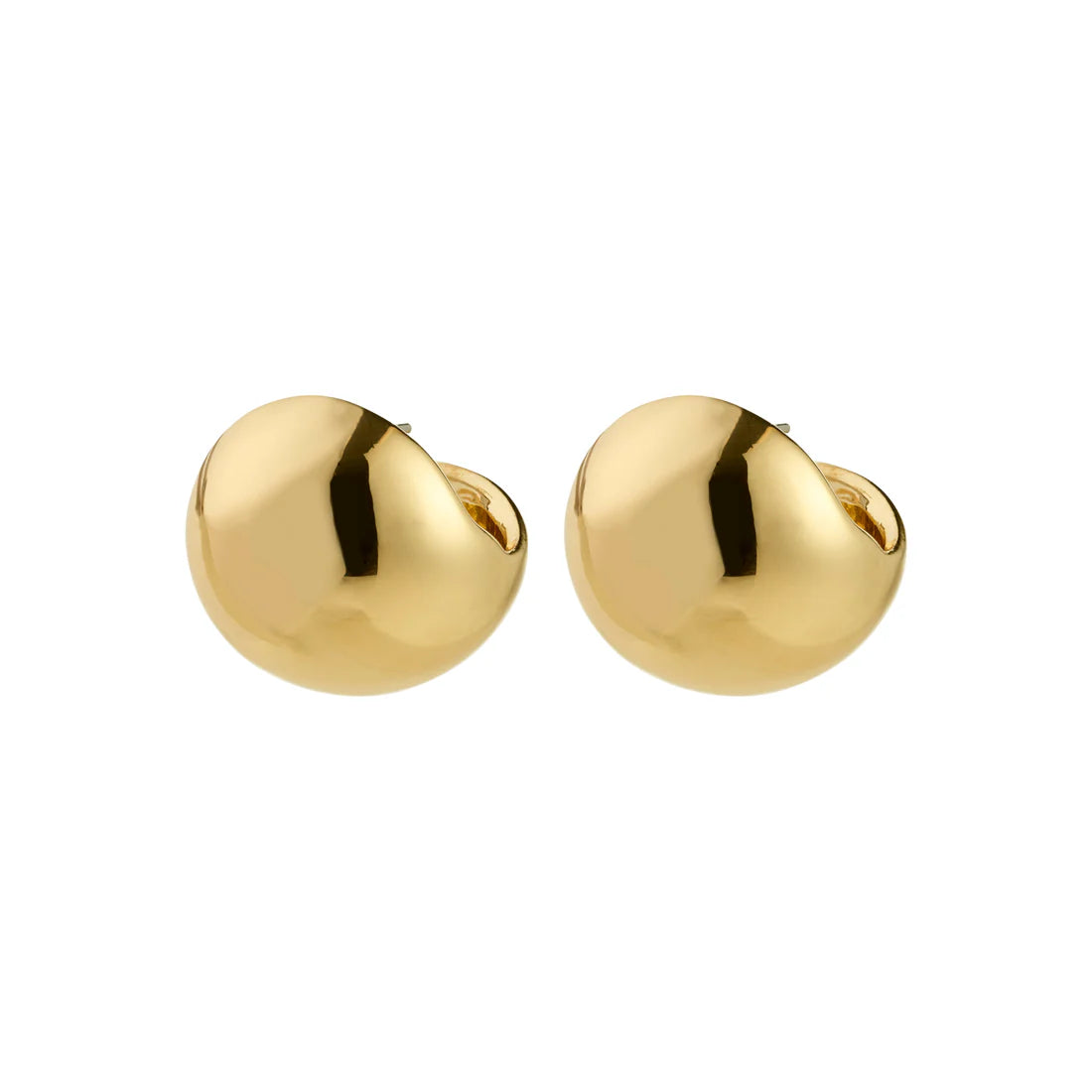 polished gold jewelry, modern gold earrings