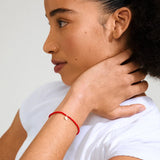 deep red beaded bracelet, gold charm bracelet, red beaded jewelry