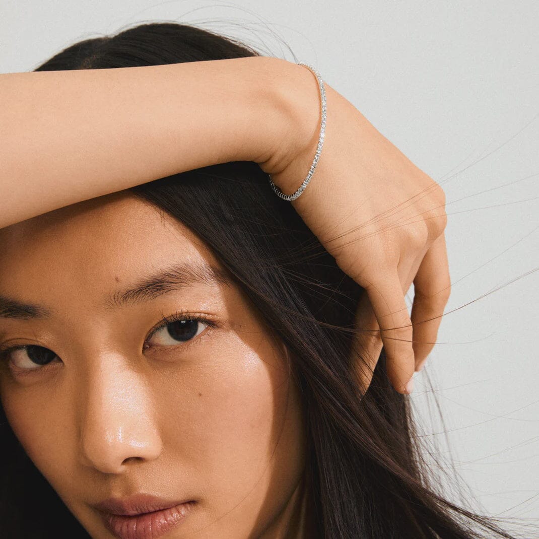 ARASH SILVER TENNIS BRACELET, PILGRIM, silver tennis bracelet, crystal silver bracelet, minimalist silver jewelry 