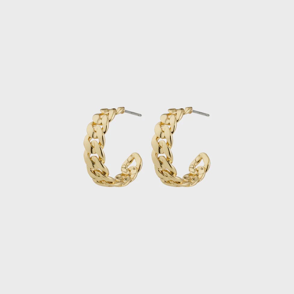 MAYER CURB CHAIN HOOPS. PILGRIM, gold chain hoop earrings, curb chain gold hoops, chunky gold earrings 