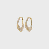 FENIX GOLD CRYSTAL HOOPS, PILGRIM, gold crystal hoop earrings, sparkly gold hoops,