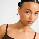 sparkly gold drops, crystal embellished earrings, modern gold accessories, evening statement earrings