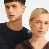 minimalist hoop set, elegant gold earrings, small gold hoops, modern hoop design