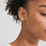 IRIS HEART STUD EARRINGS, PILGRIM, gold heart stud earrings, open heart stud earrings