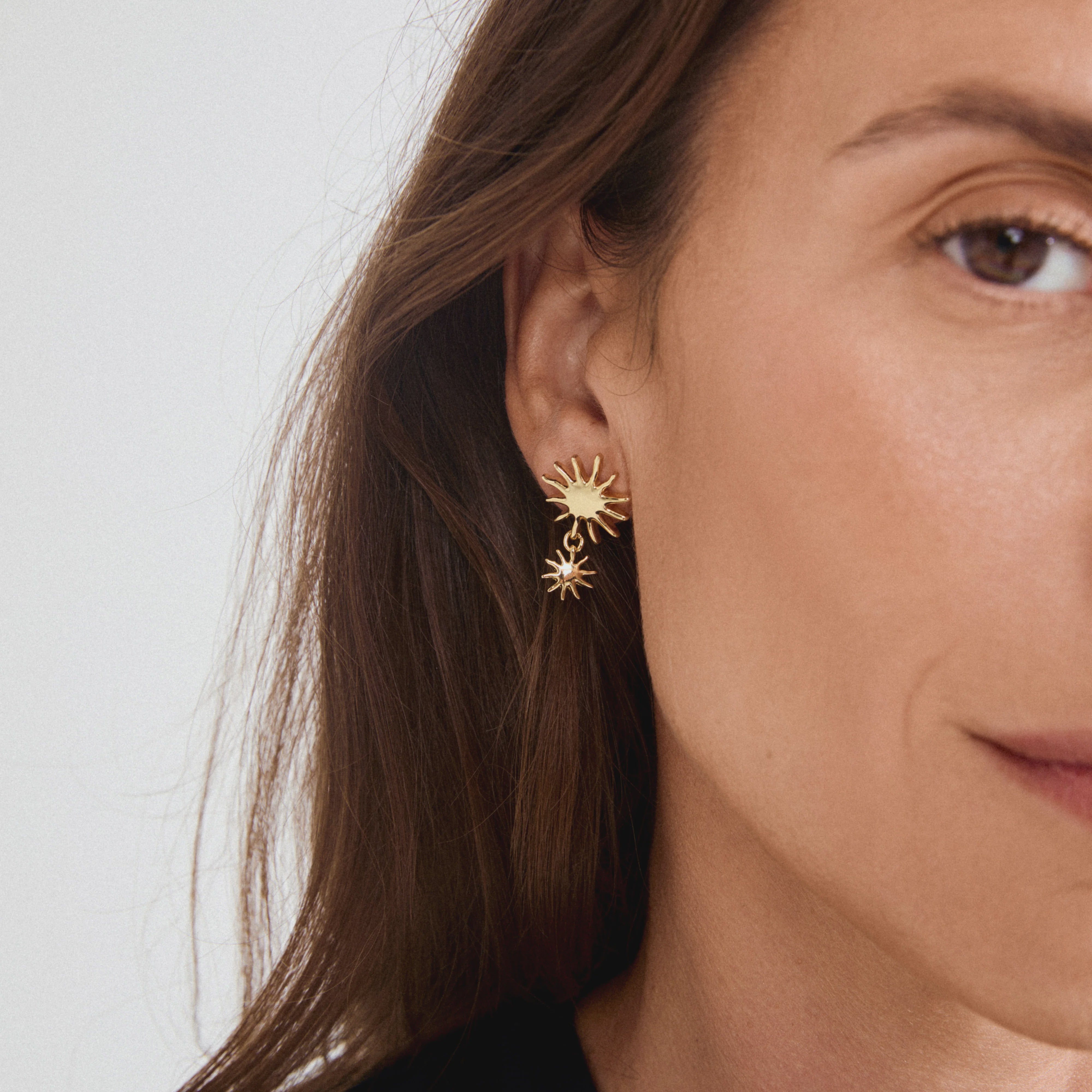 pilgrim, gold plated sun earrings, sunburst earrings women, gold statement earrings, celestial jewelry women, sun charm earrings, gold plated drop earrings, sunshine earrings women, celestial earrings women, vacation jewelry women, gold plated earrings women, summer statement earrings