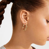 LARKIN WAVY GOLD HOOPS, PILGRIM,  wavy gold hoops, sculptural gold earrings, fluid hoop earrings