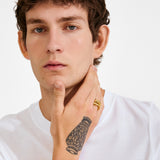  gold plated statement ring, organic shape gold ring, double band gold ring, sculptural gold ring