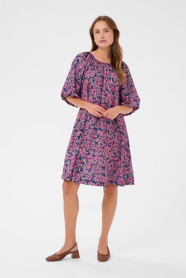 relaxed fit floral dress, casual printed dress women
