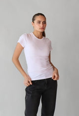 SHORT SLEEVE RIBBED TSHIRT (WHITE) Top RD STYLE 
