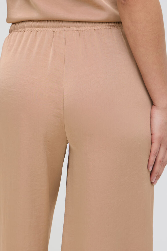 flowy satin trousers women, chic wide leg pants
