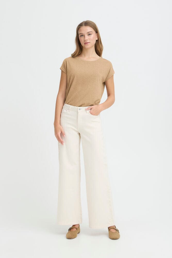 everyday denim women, wide leg neutral pants, womens cream trousers, light color denim women, spring denim outfit