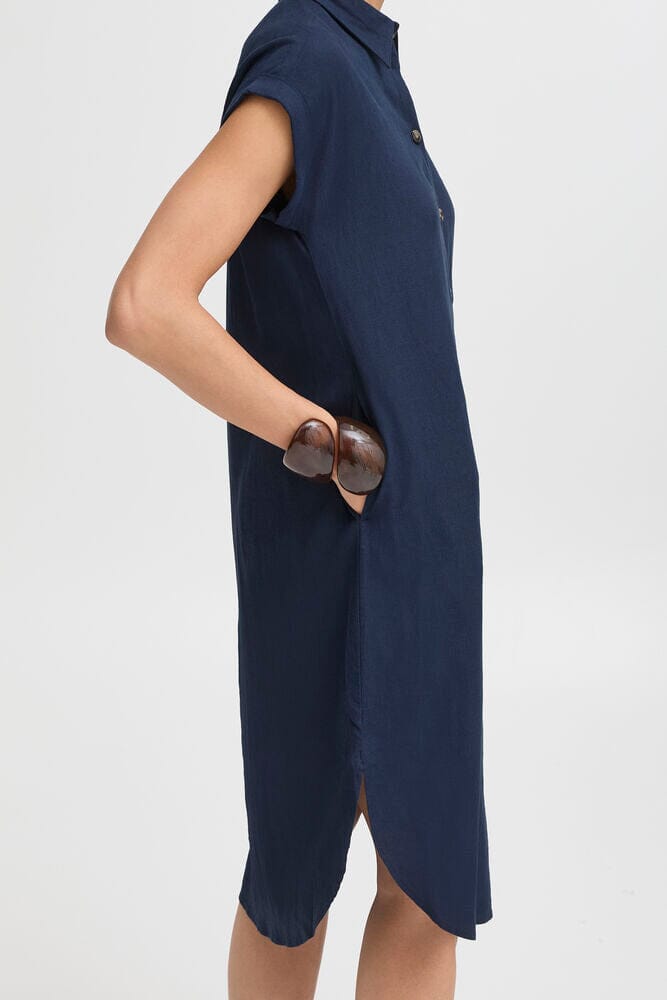 Navy Shirt Dress for Women | Classic Button Front Fit | LORDON Navy Shirt Dress for Women | Classic Button Front Fit | LORDON