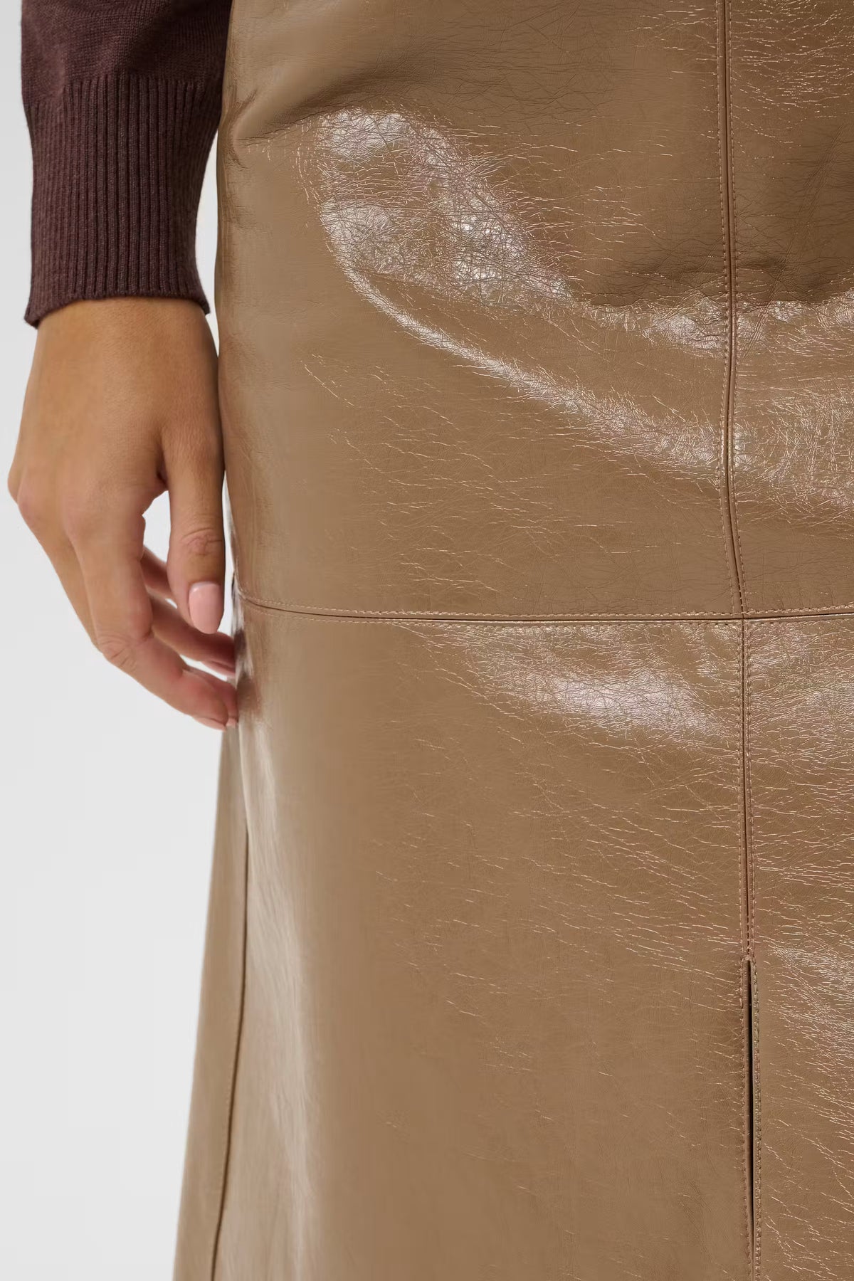 VEDA COATED MIDI SKIRT