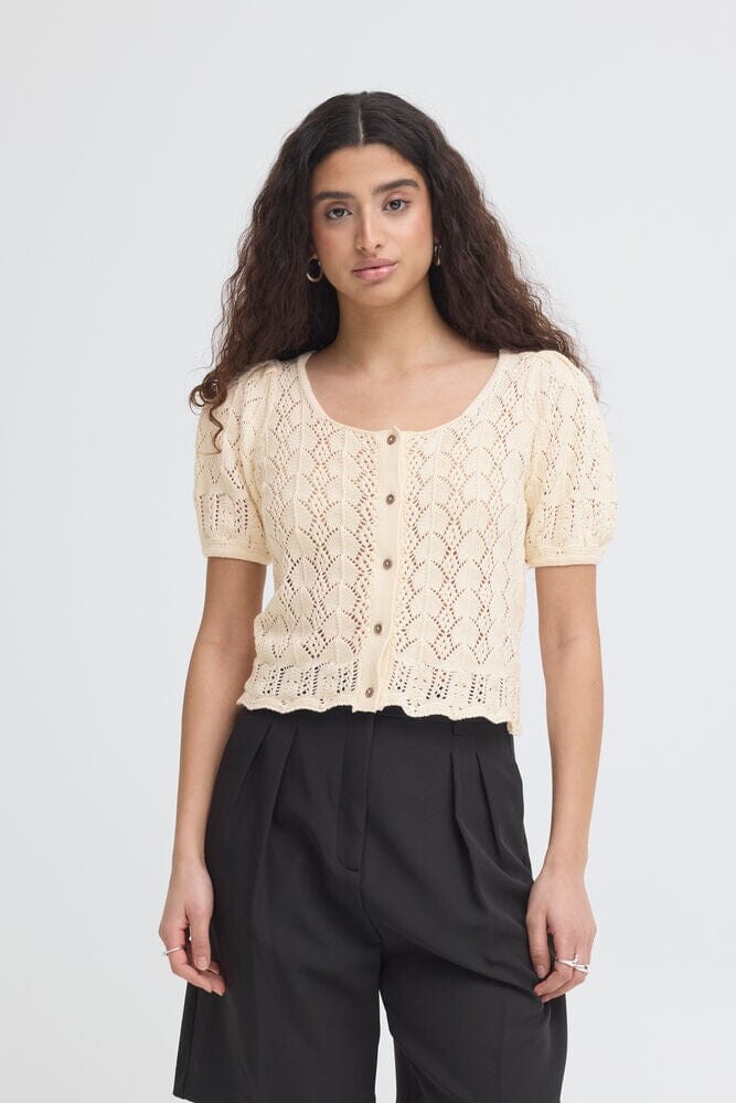 open knit cardigan women, scalloped hem cardigan, cream knit cardigan womens, lightweight summer cardigan