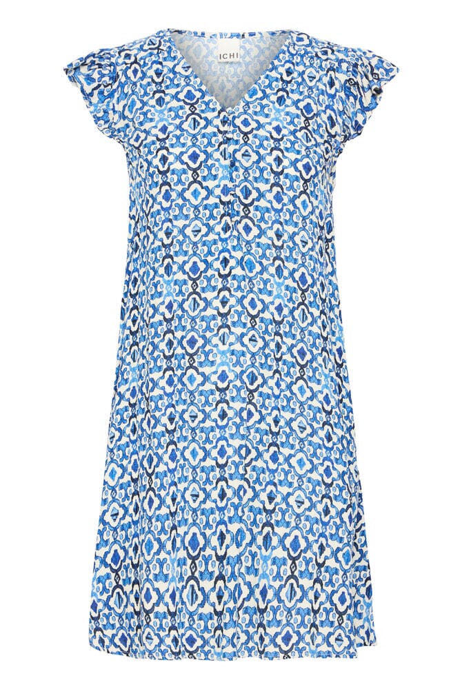 relaxed fit dress women, coastal style dress, breezy summer dress, everyday mini dress, short sleeve shift dress, blue pattern dress women