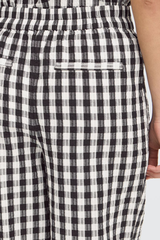  lightweight summer trousers, women's casual fashion, trendy barrel leg pants, gingham wide leg pants