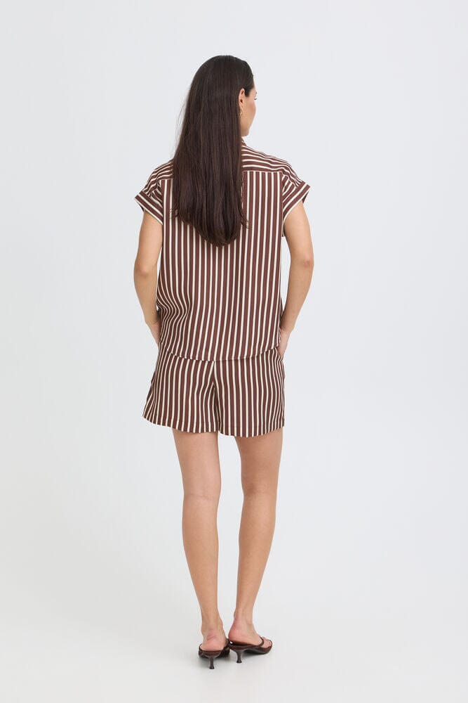 versatile striped blouse women, relaxed summer fashion women