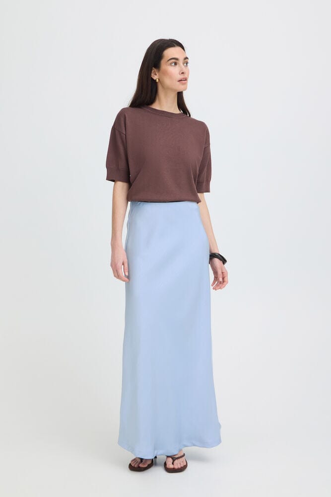 flowy satin skirt women, blue slip skirt outfit, lightweight midi skirt blue, elegant satin skirt alternative