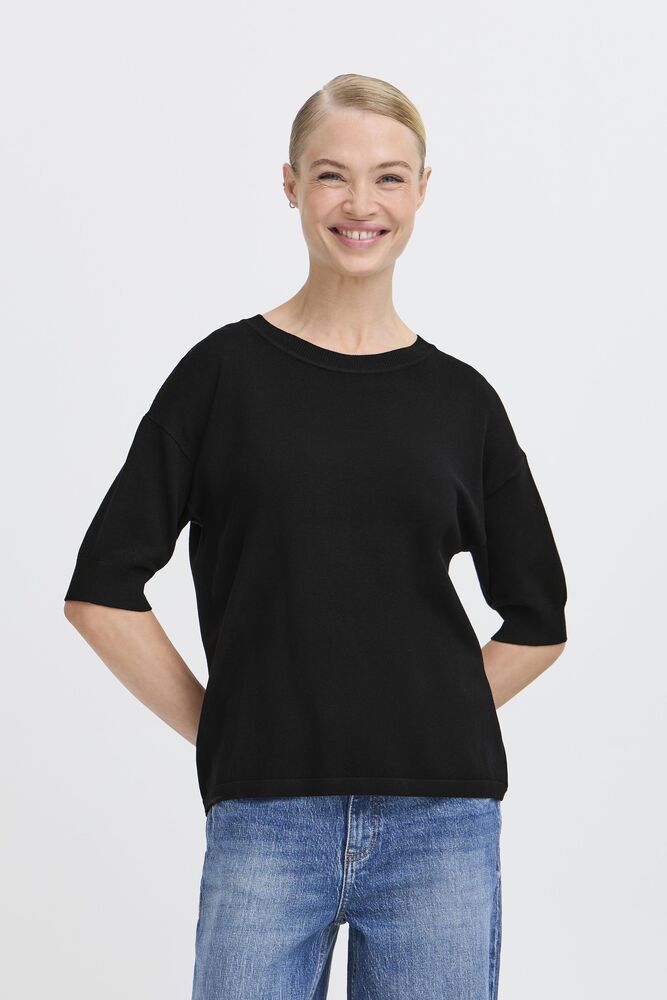 B.Young black knit sweater

