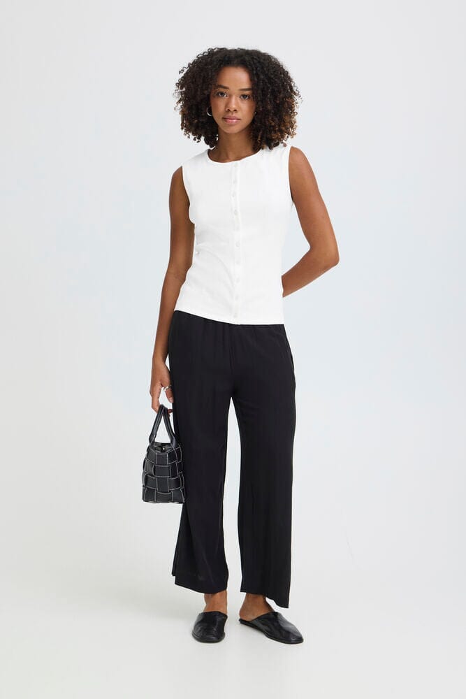 white summer top women, womens button front top, casual white tank top, clean minimal top women