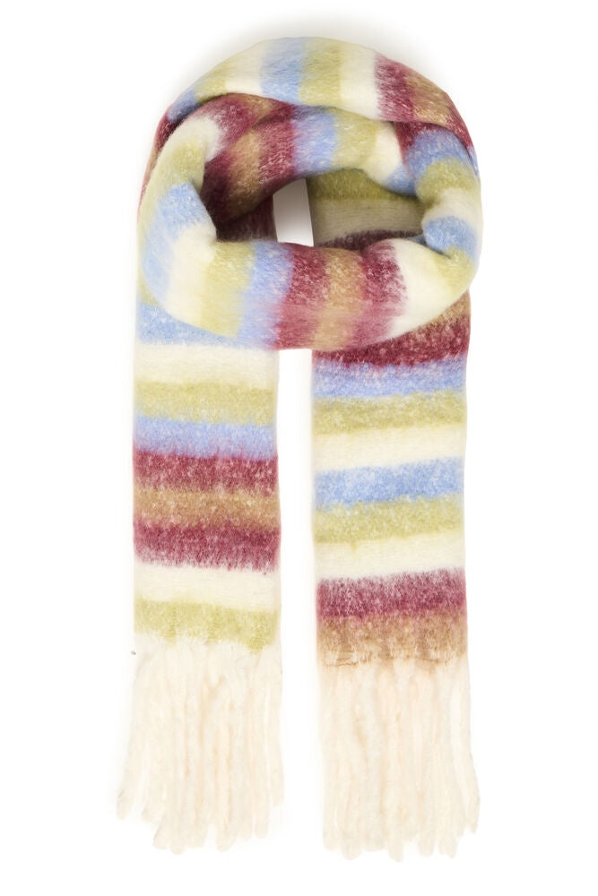 MARLOWE STRIPE SCARF- SOFT MULTI