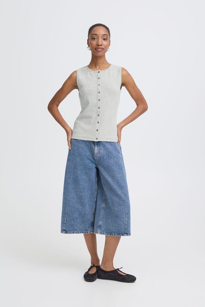 grey summer top women, womens button front top grey, casual grey tank top, clean minimal top women