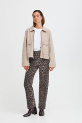 fall layering jacket, beige zip front jacket