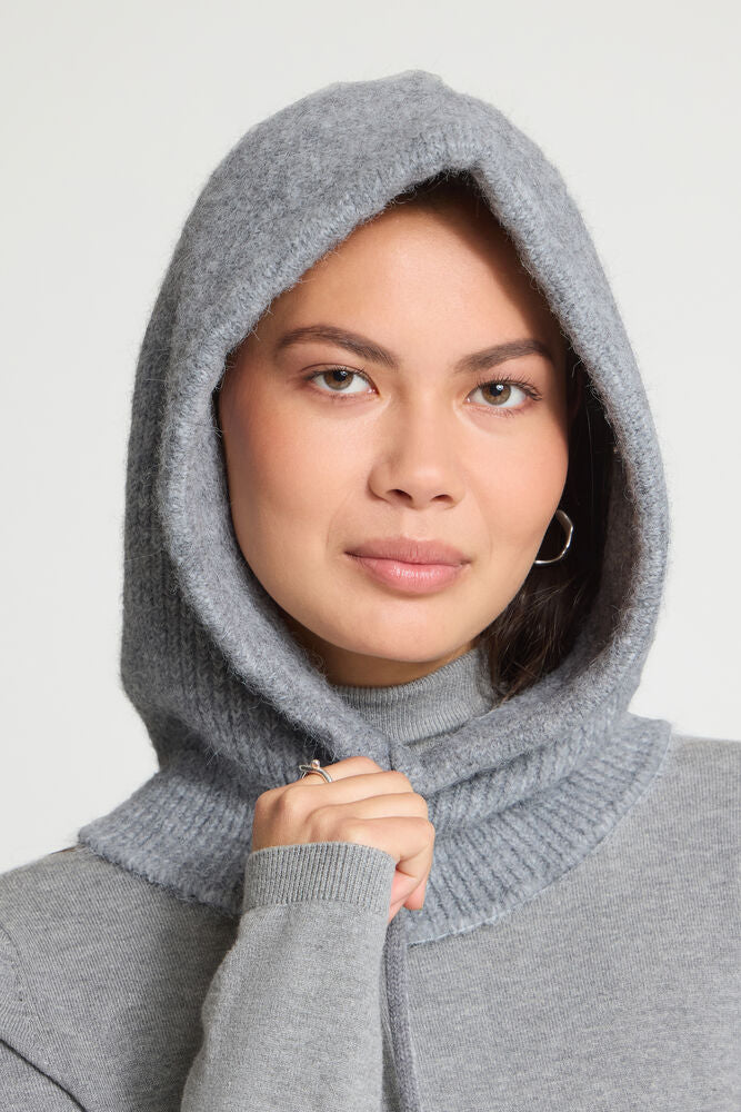 The Rowan Hooded Scarf- grey