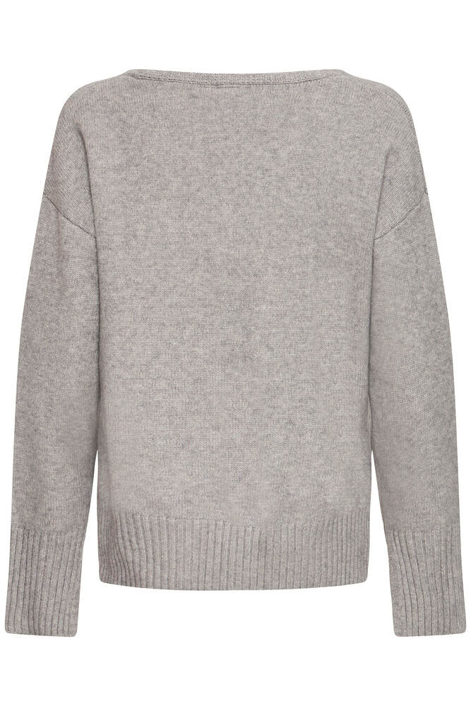 SOFT VNECK SWEATER (GREY)