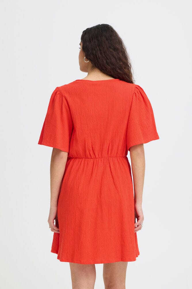 Red Button Front Mini Dress for Women | Lightweight Flowy Fit | LORDON Red Button Front Mini Dress for Women | Lightweight Flowy Fit | LORDON