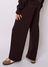 cozy brown loungewear bottoms, minimalist brown lounge pant