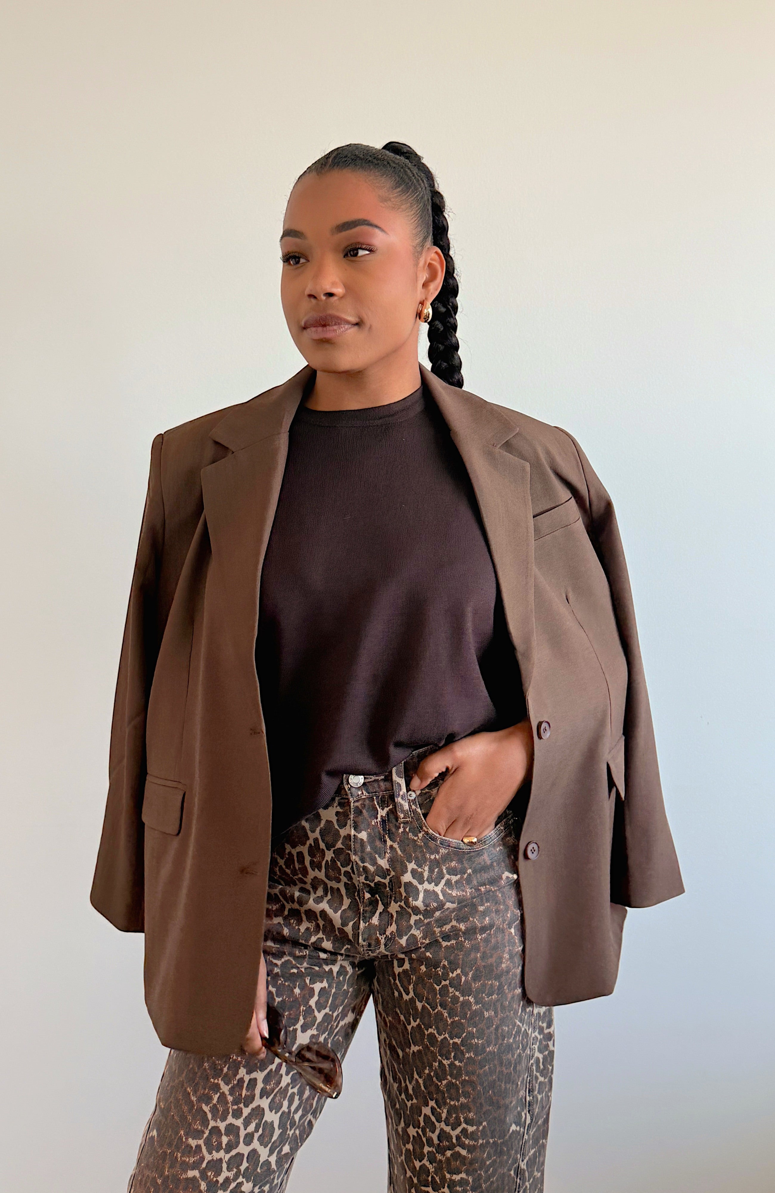 Women's chocolate crew neck tee