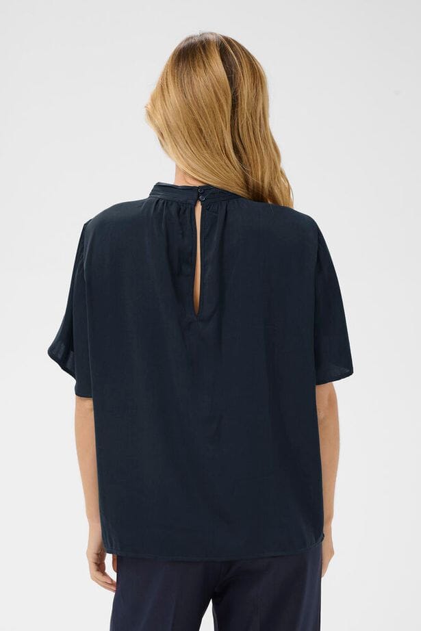 soft sleeve blouse women, work ready black blouse