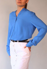 BLUE CREPE BLOUSE Top RD STYLE 