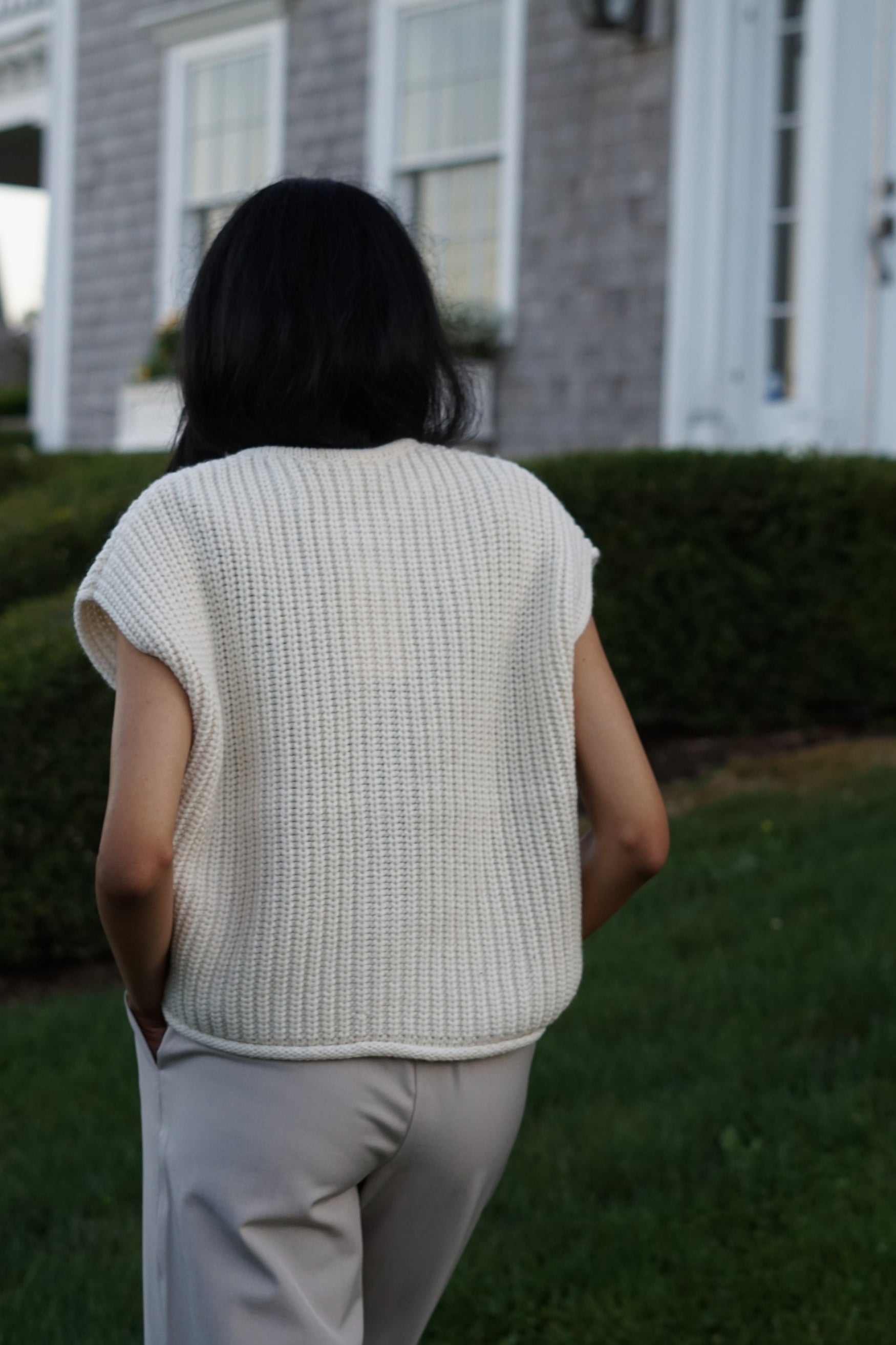 The Ellery Button Vest- Birch