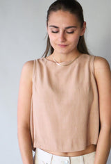 BUTTON BACK LINEN TOP Top SADIE AND SAGE 