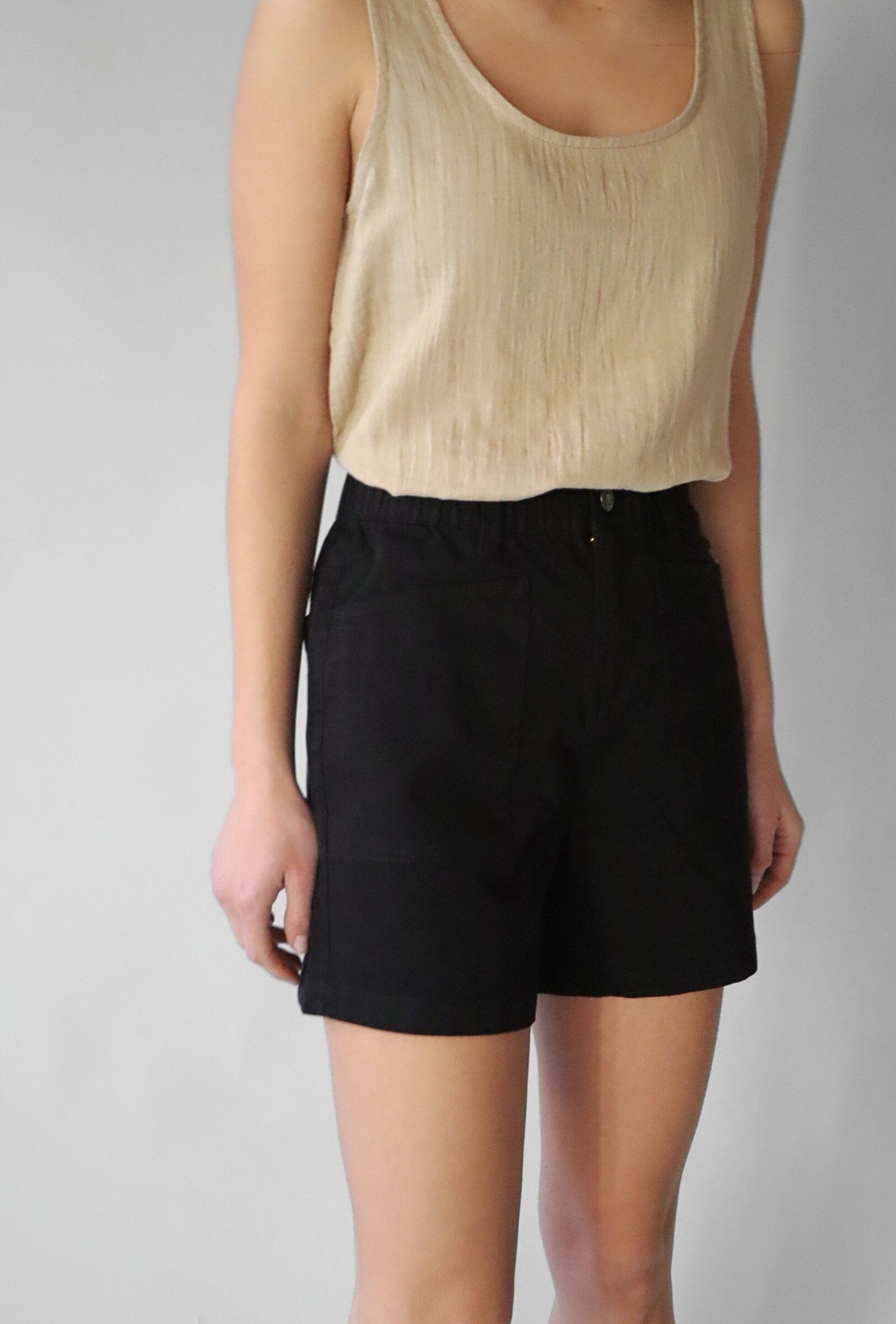 BLACK STRETCH TWILL SHORTS short RD STYLE 