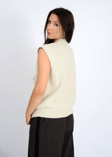 soft knit waistcoat, sleeveless cardigan