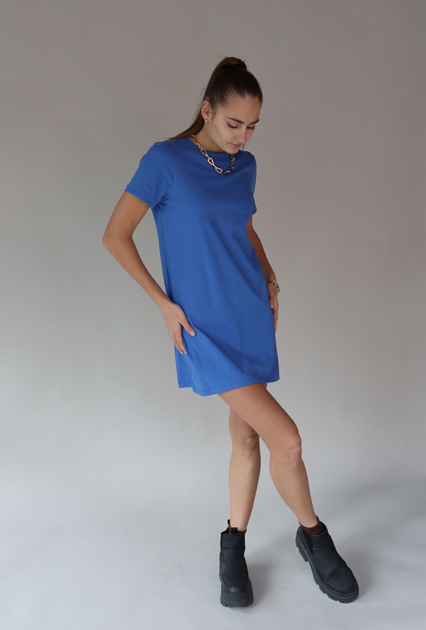 RIO BLUE TSHIRT DRESS Dress RD STYLE 
