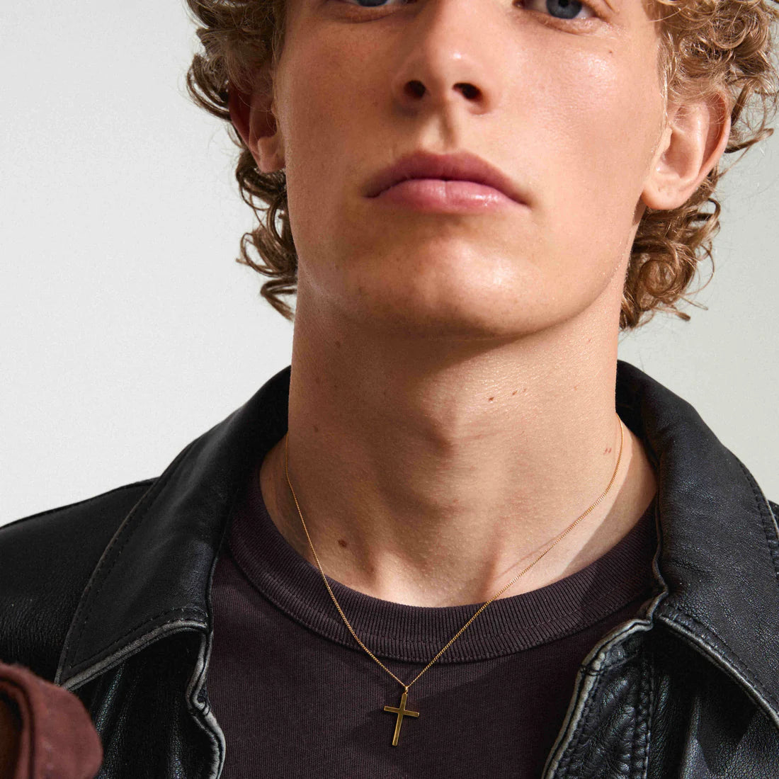 gold cross necklace, minimalist cross pendant