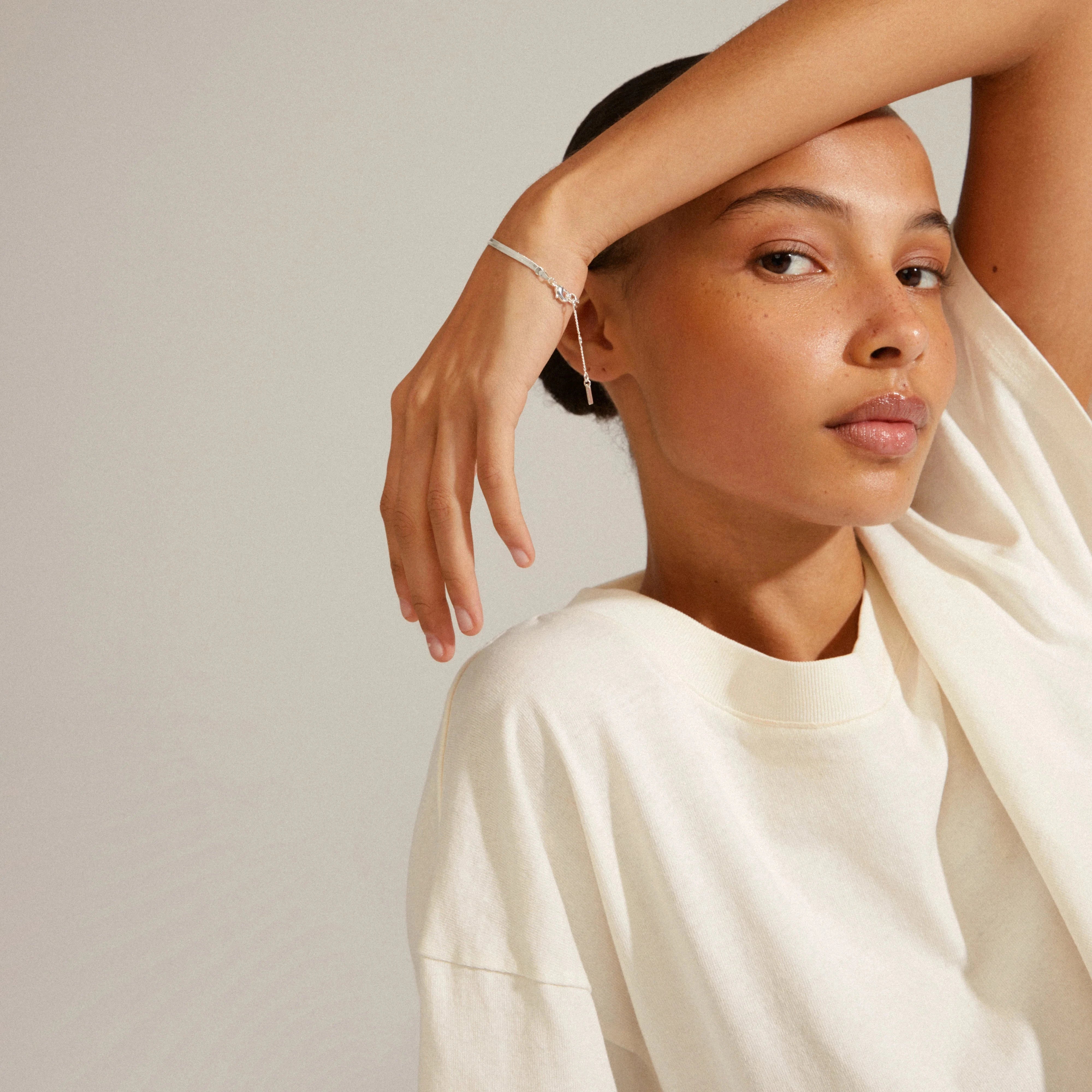 JOANNA BRACELET, SILVER PLATED JEWELRY, PILGRIM, silver herringbone bracelet, dainty silver bracelet