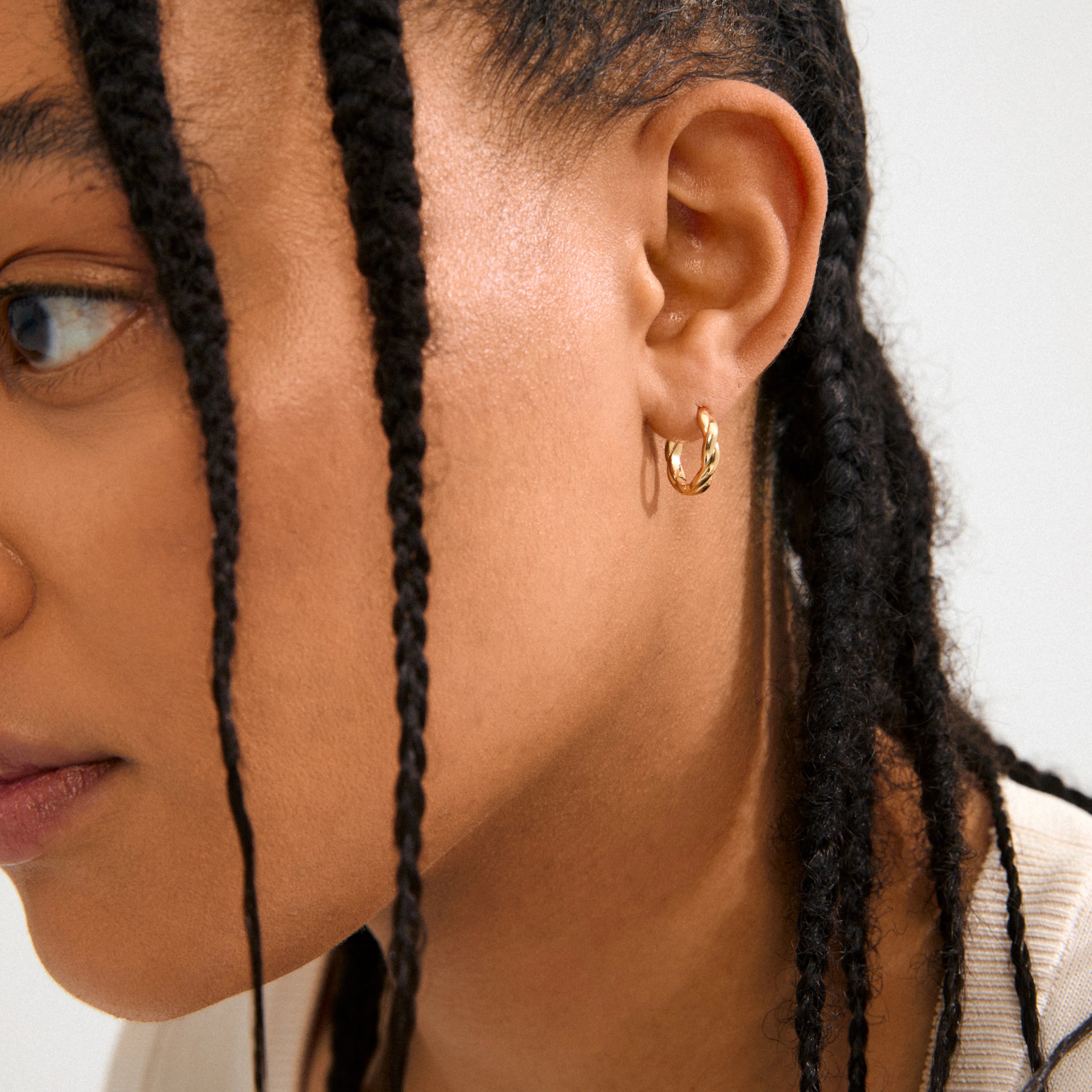 pilgrim ,gold hoop earrings, gold plated hoop earrings, Declan gold hoops, twisted gold hoop earrings, women's gold hoop earrings, modern gold earrings, statement gold hoops, gold fashion jewelry, trendy gold earrings, everyday gold hoops, sculptural gold earrings,