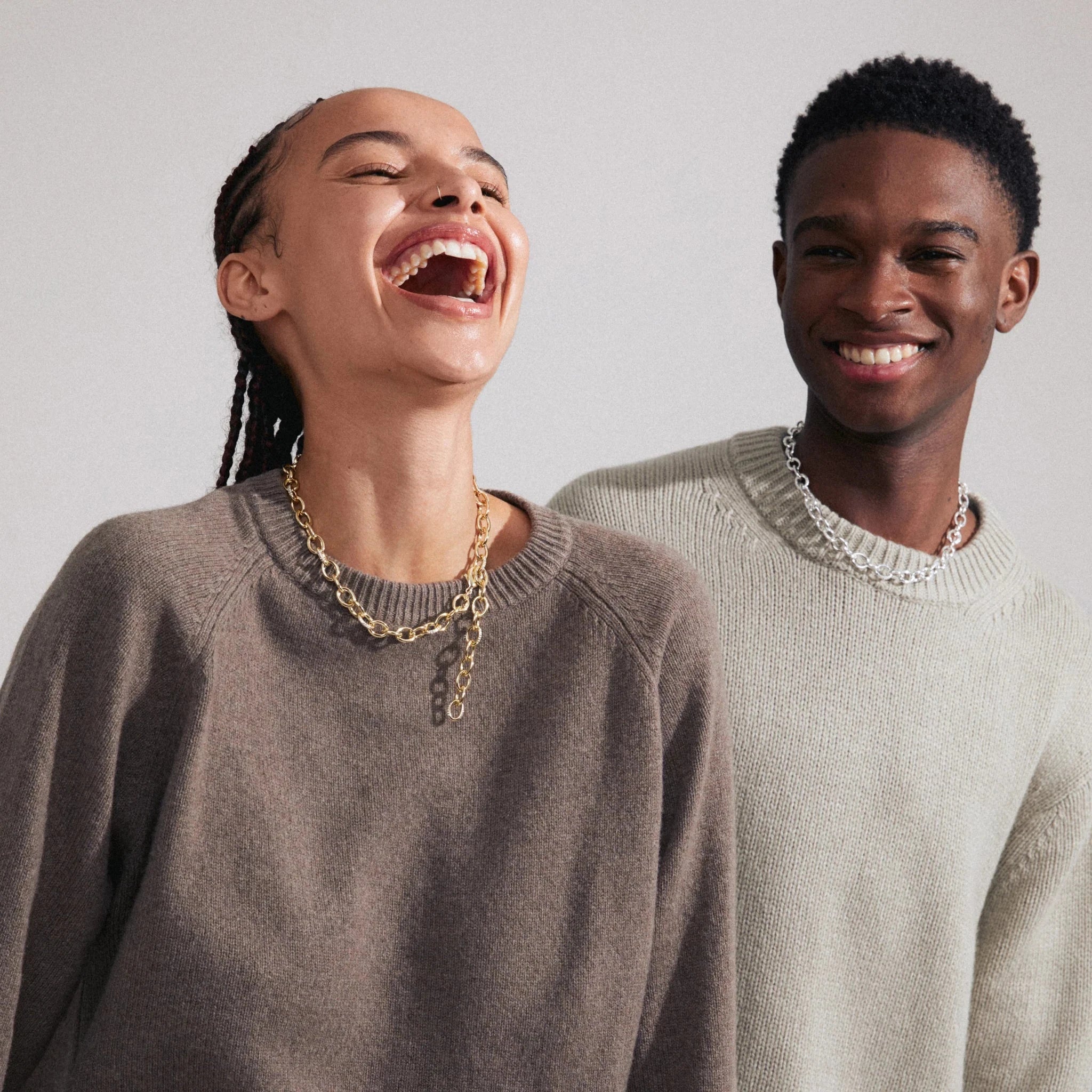 gold plated link necklace, power chain necklace