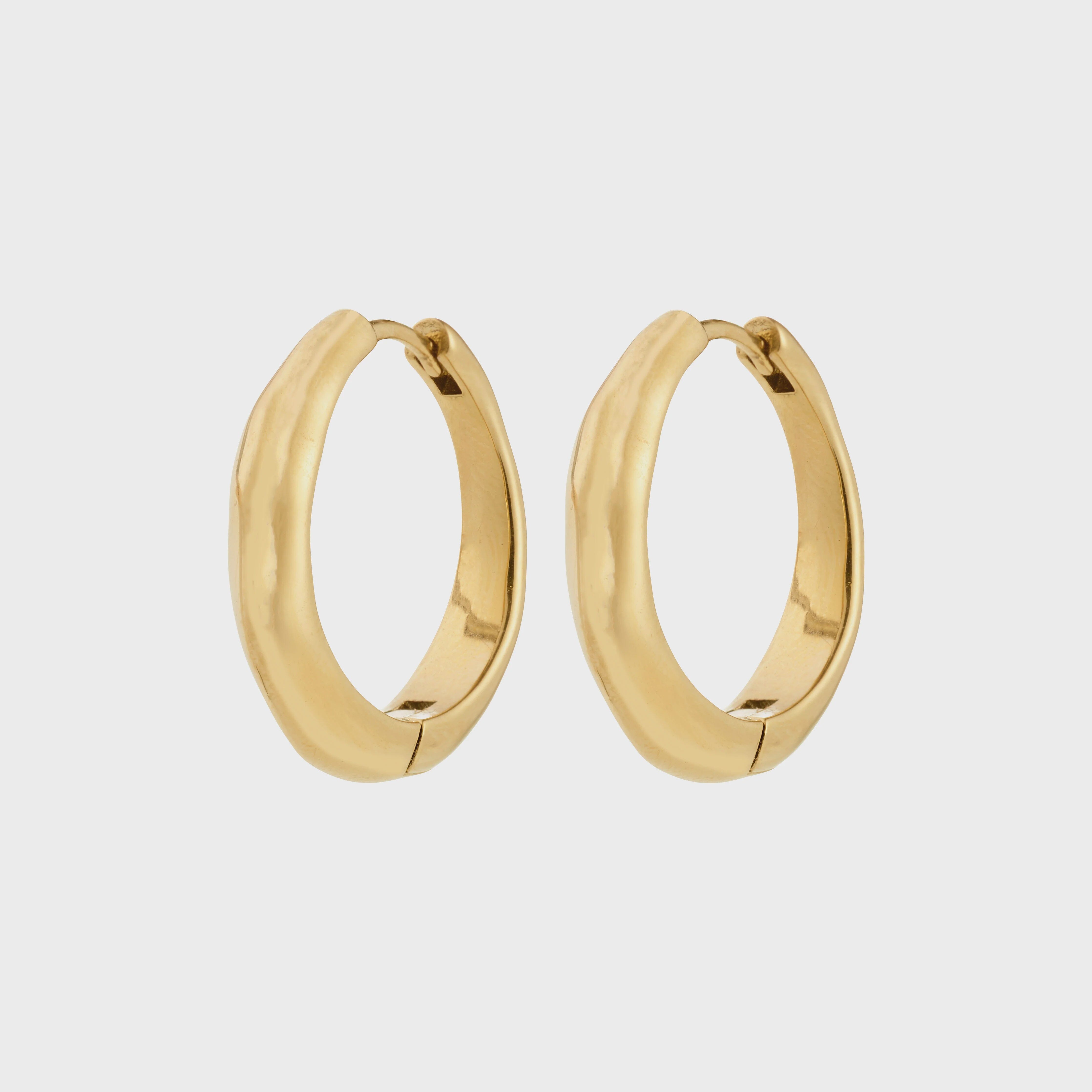 HARRISON GOLD HOOPS, Jewelry PILGRIM, gold hoop earrings women, classic gold plated hoops, minimalist chunky gold hoops, everyday gold earrings 