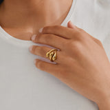 JENNINGS DROPLETS RING, PILGRIM, gold droplet ring, gold plated ring, sculptural gold ring