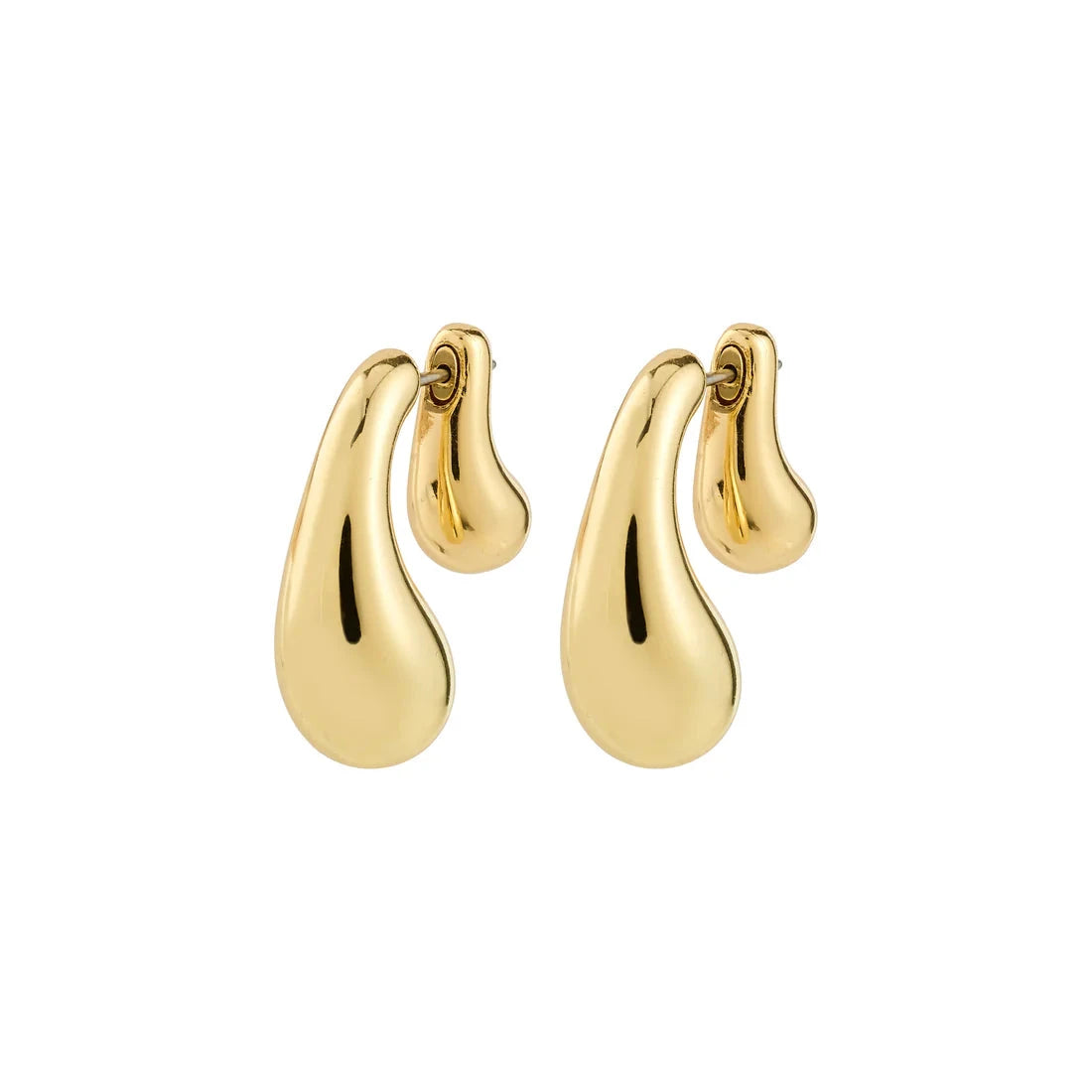 women gold jewelry, polished gold drop earrings, minimalist statement earrings, bold gold earrings, contemporary gold jewelry, timeless gold earrings